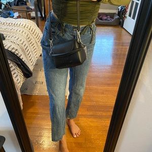 Little black crossbody purse.
